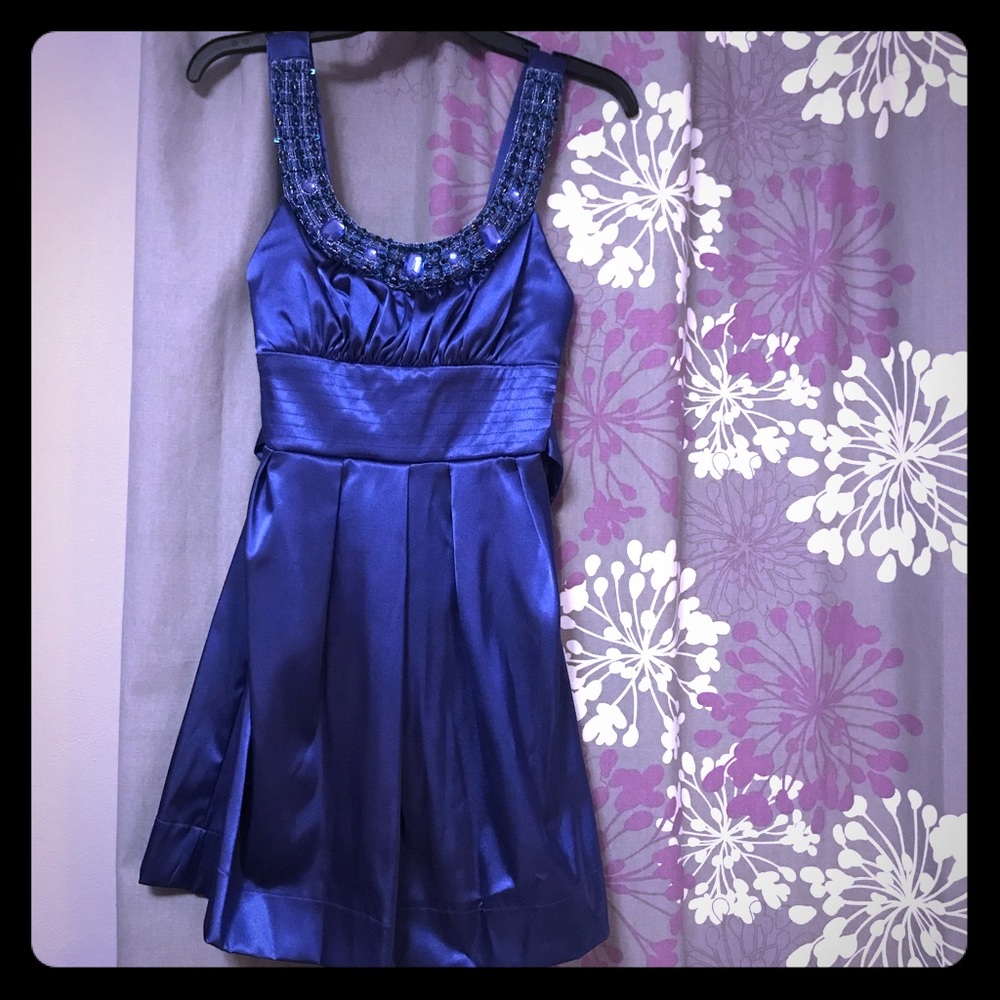 Formal dress in deep blue.  Worn 1x.